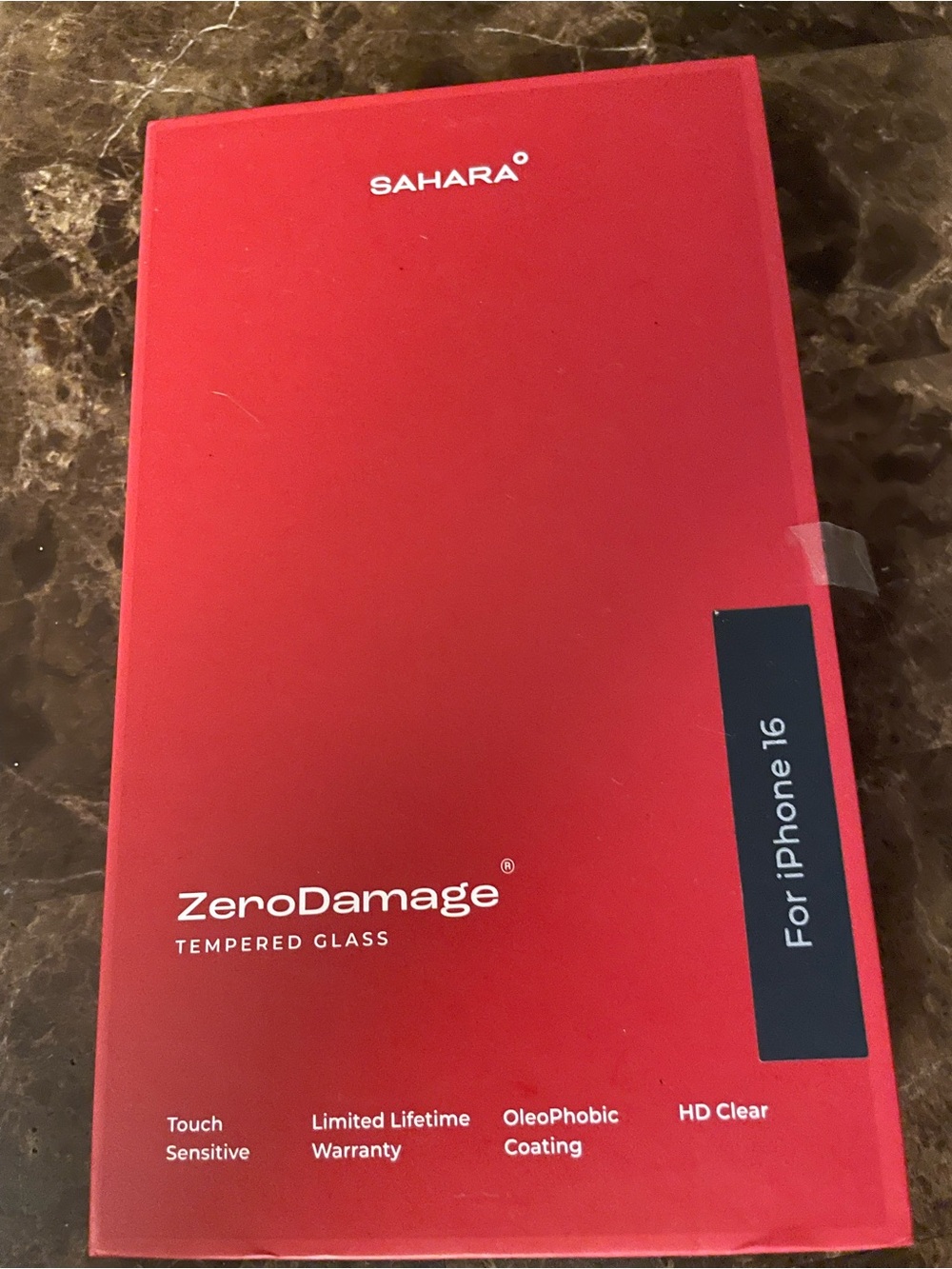 ZeroDamage Red Tempered Glass Screen Protector for iPhone 16